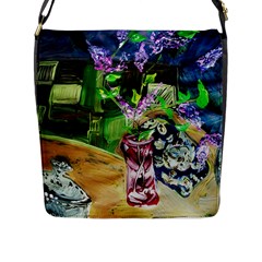 Lilac On A Countertop 2 Flap Messenger Bag (l)  by bestdesignintheworld