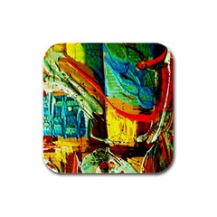 Red Aeroplane 6 Rubber Square Coaster (4 Pack)  by bestdesignintheworld