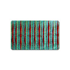 Bluegreen Background Red And Orange Seamless Design Created By Flipstylez Designs Magnet (name Card) by flipstylezfashionsLLC