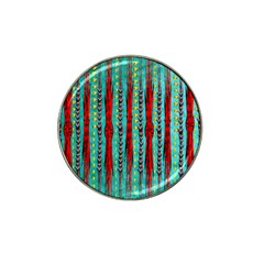 Bluegreen Background Red And Orange Seamless Design Created By Flipstylez Designs Hat Clip Ball Marker (4 Pack) by flipstylezfashionsLLC