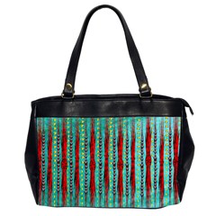 Bluegreen Background Red And Orange Seamless Design Created By Flipstylez Designs Office Handbags (2 Sides)  by flipstylezfashionsLLC