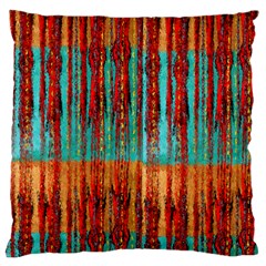 Stretched Exotic Blue Green Red And Orange Design Created By Flipstylez Designs Large Cushion Case (two Sides) by flipstylezfashionsLLC