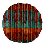 Stretched exotic blue green red and orange design created by flipstylez designs Large 18  Premium Round Cushions Front