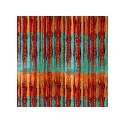 Stretched Exotic Blue Green Red And Orange Design Created By Flipstylez Designs Small Satin Scarf (square) by flipstylezfashionsLLC