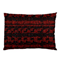 Burgundy Design With Black Zig Zag Pattern Created By Flipstylez Designs Pillow Case (two Sides) by flipstylezfashionsLLC