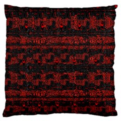 Burgundy Design With Black Zig Zag Pattern Created By Flipstylez Designs Large Cushion Case (two Sides) by flipstylezfashionsLLC