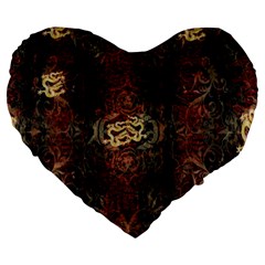 A Golden Dragon Burgundy Design Created By Flipstylez Designs Large 19  Premium Heart Shape Cushions by flipstylezfashionsLLC