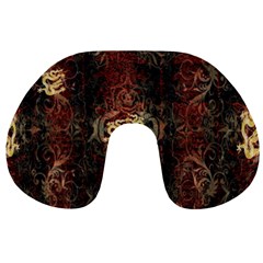 A Golden Dragon Burgundy Design Created By Flipstylez Designs Travel Neck Pillows by flipstylezfashionsLLC