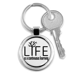 Life And Learn Concept Design Key Chains (round)  by dflcprints