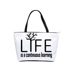 Life And Learn Concept Design Shoulder Handbags by dflcprints