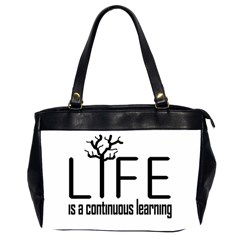 Life And Learn Concept Design Office Handbags (2 Sides)  by dflcprints