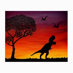 Sunset Dinosaur Scene Small Glasses Cloth by IIPhotographyAndDesigns