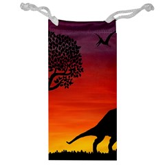 Sunset Dinosaur Scene Jewelry Bags by IIPhotographyAndDesigns