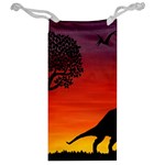 Sunset Dinosaur scene Jewelry Bags Back