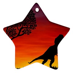 Sunset Dinosaur Scene Star Ornament (two Sides) by IIPhotographyAndDesigns