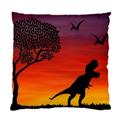 Sunset Dinosaur Scene Standard Cushion Case (one Side)