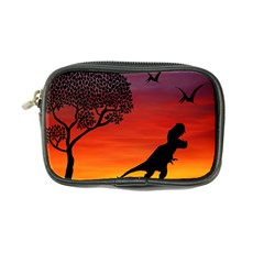 Sunset Dinosaur Scene Coin Purse by IIPhotographyAndDesigns