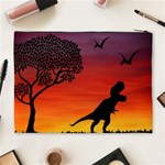 Sunset Dinosaur scene Cosmetic Bag (XL) Back