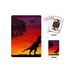 Sunset Dinosaur Scene Playing Cards (mini) 