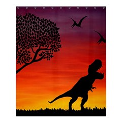 Sunset Dinosaur Scene Shower Curtain 60  X 72  (medium) 