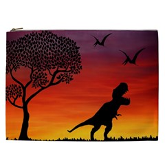 Sunset Dinosaur Scene Cosmetic Bag (xxl)