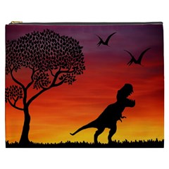 Sunset Dinosaur Scene Cosmetic Bag (xxxl)