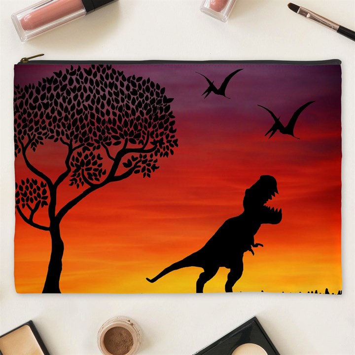 Sunset Dinosaur scene Cosmetic Bag (XXXL)