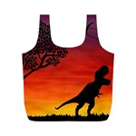 Sunset Dinosaur scene Full Print Recycle Bags (M)  Front