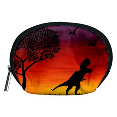 Sunset Dinosaur Scene Accessory Pouches (medium)  by IIPhotographyAndDesigns