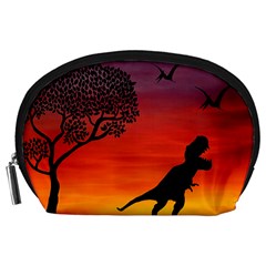 Sunset Dinosaur Scene Accessory Pouches (large) 