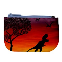 Sunset Dinosaur Scene Large Coin Purse