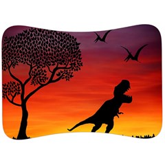 Sunset Dinosaur Scene Velour Seat Head Rest Cushion by IIPhotographyAndDesigns