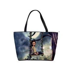 Cute Little Fairy With Kitten On A Swing Shoulder Handbags by FantasyWorld7