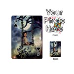 Cute Little Fairy With Kitten On A Swing Playing Cards 54 (Mini)  Front - Spade4