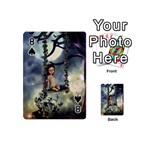 Cute Little Fairy With Kitten On A Swing Playing Cards 54 (Mini)  Front - Spade8