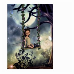 Cute Little Fairy With Kitten On A Swing Large Garden Flag (two Sides) by FantasyWorld7