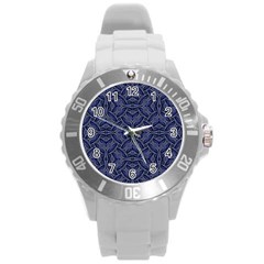 Modern Orante Pattern Round Plastic Sport Watch (l) by dflcprints