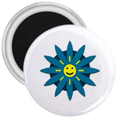 Smiley Flower 3  Magnets by linceazul