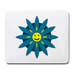 Smiley Flower Large Mousepads by linceazul