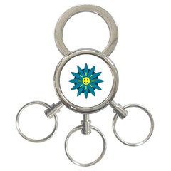 Smiley Flower 3-ring Key Chains by linceazul