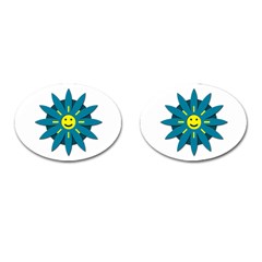 Smiley Flower Cufflinks (oval) by linceazul