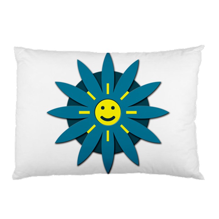 Smiley flower Pillow Case (Two Sides)