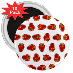 Red Peppers Pattern 3  Magnets (10 Pack) 