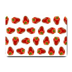 Red Peppers Pattern Small Doormat  by SuperPatterns