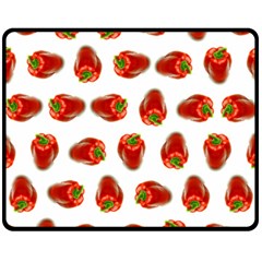 Red Peppers Pattern Double Sided Fleece Blanket (medium) 