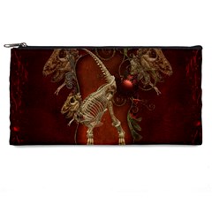 Awesome T Rex Skeleton, Vintage Background Pencil Cases by FantasyWorld7