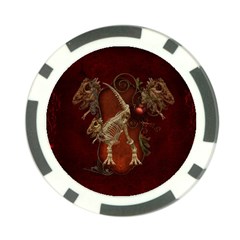 Awesome T Rex Skeleton, Vintage Background Poker Chip Card Guard (10 Pack) by FantasyWorld7