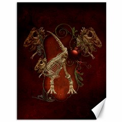 Awesome T Rex Skeleton, Vintage Background Canvas 36  X 48   by FantasyWorld7