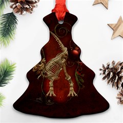 Awesome T Rex Skeleton, Vintage Background Ornament (christmas Tree)  by FantasyWorld7