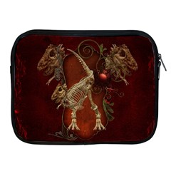 Awesome T Rex Skeleton, Vintage Background Apple Ipad 2/3/4 Zipper Cases by FantasyWorld7